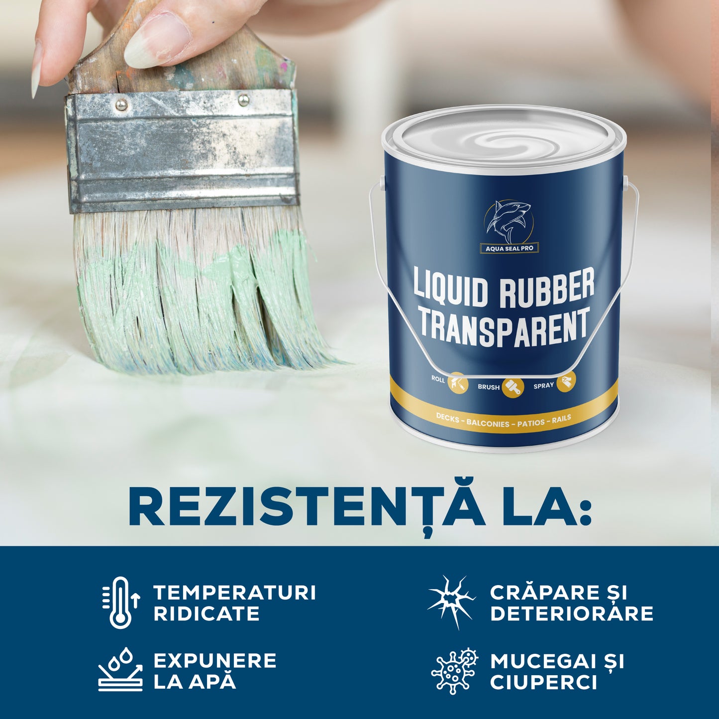 AQUA SEAL PRO – CAUCIUC LICHID IMPERMEABIL (ALB & TRANSPARENT)
