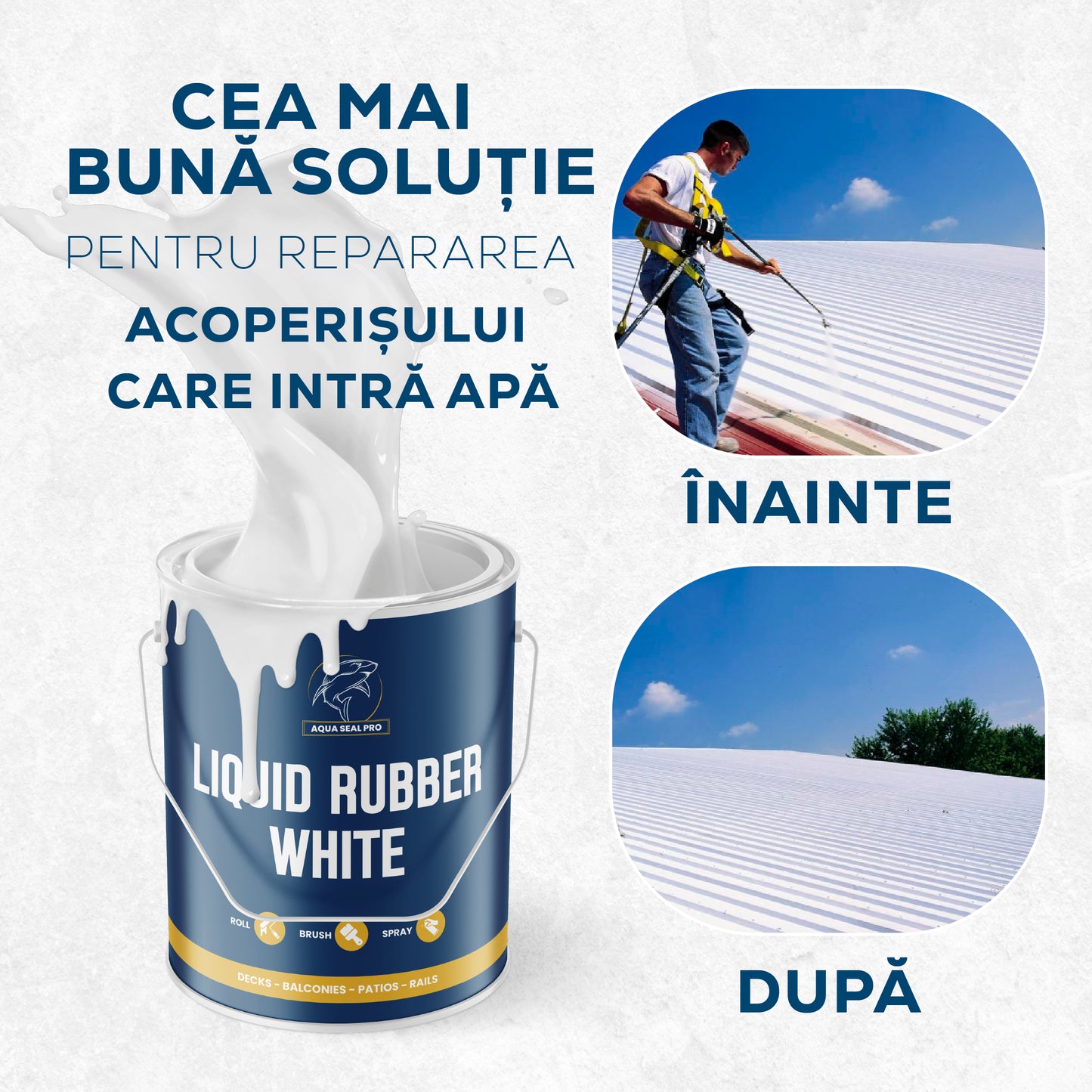 AQUA SEAL PRO – CAUCIUC LICHID IMPERMEABIL (ALB & TRANSPARENT)