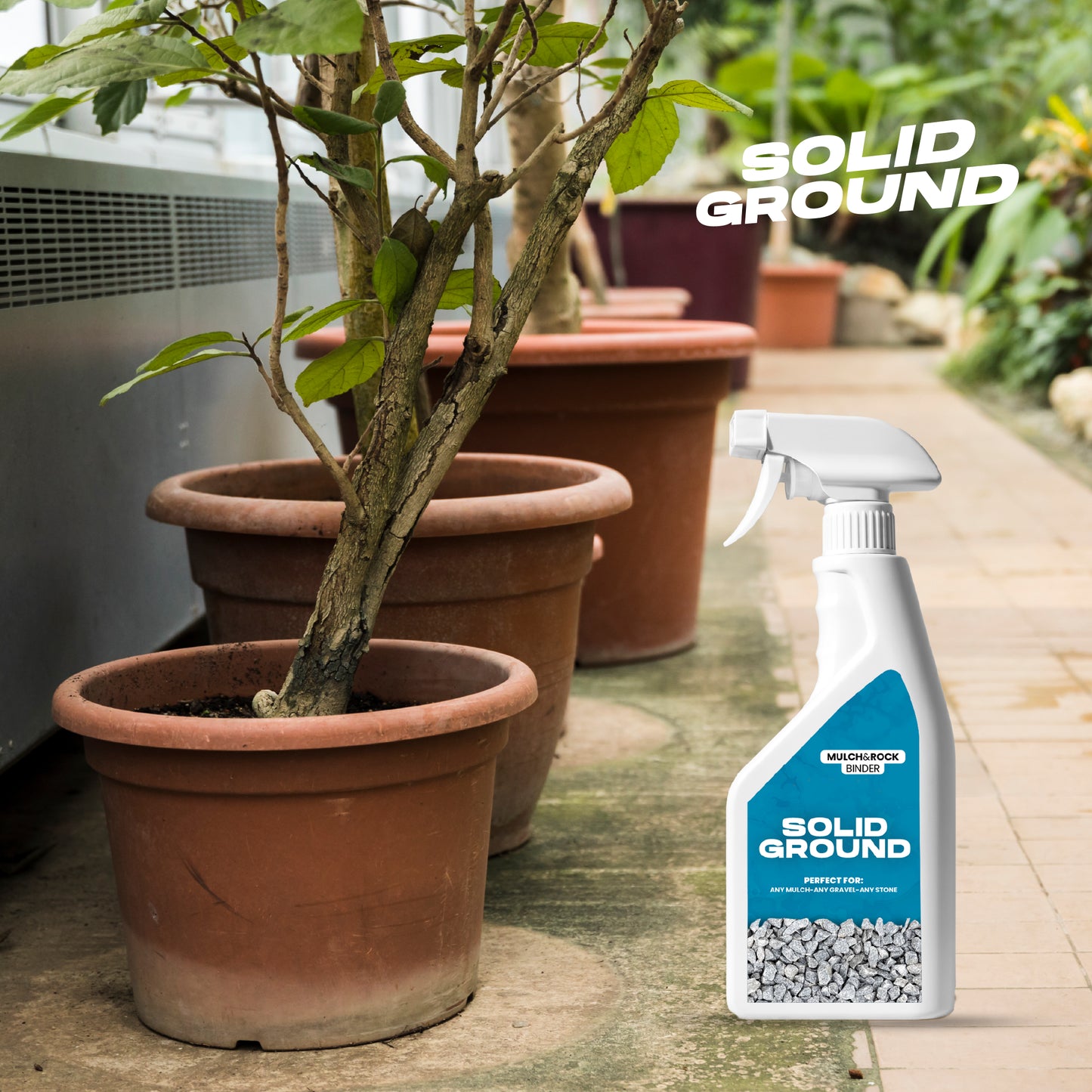 SOLID GROUND – Adeziv pentru pietriș pentru amenajarea curții cu pulverizator – 750 ml