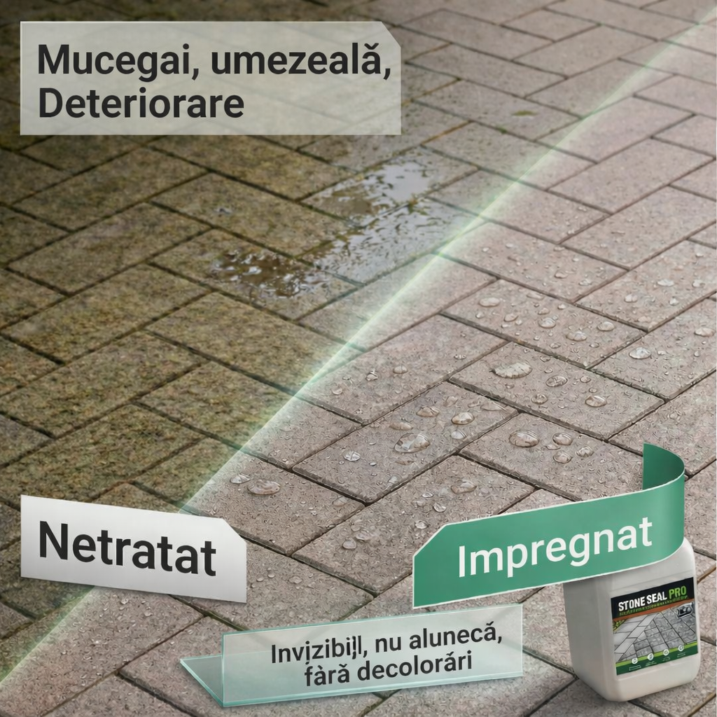 STONE SEAL PRO – 2 în 1 impregnare și protecție hidrofugă | Împotriva algelor, mușchiului, lichenilor și ciupercilor
