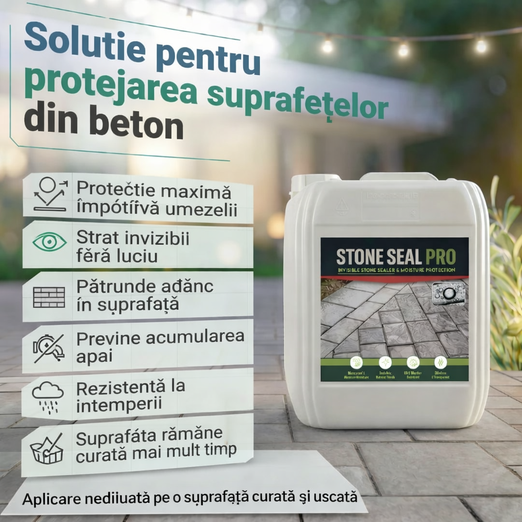 STONE SEAL PRO – 2 în 1 impregnare și protecție hidrofugă | Împotriva algelor, mușchiului, lichenilor și ciupercilor